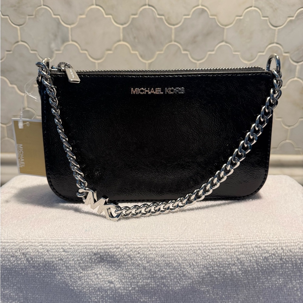 NWT Michael Kors Black Jet Set Chain Pouchette